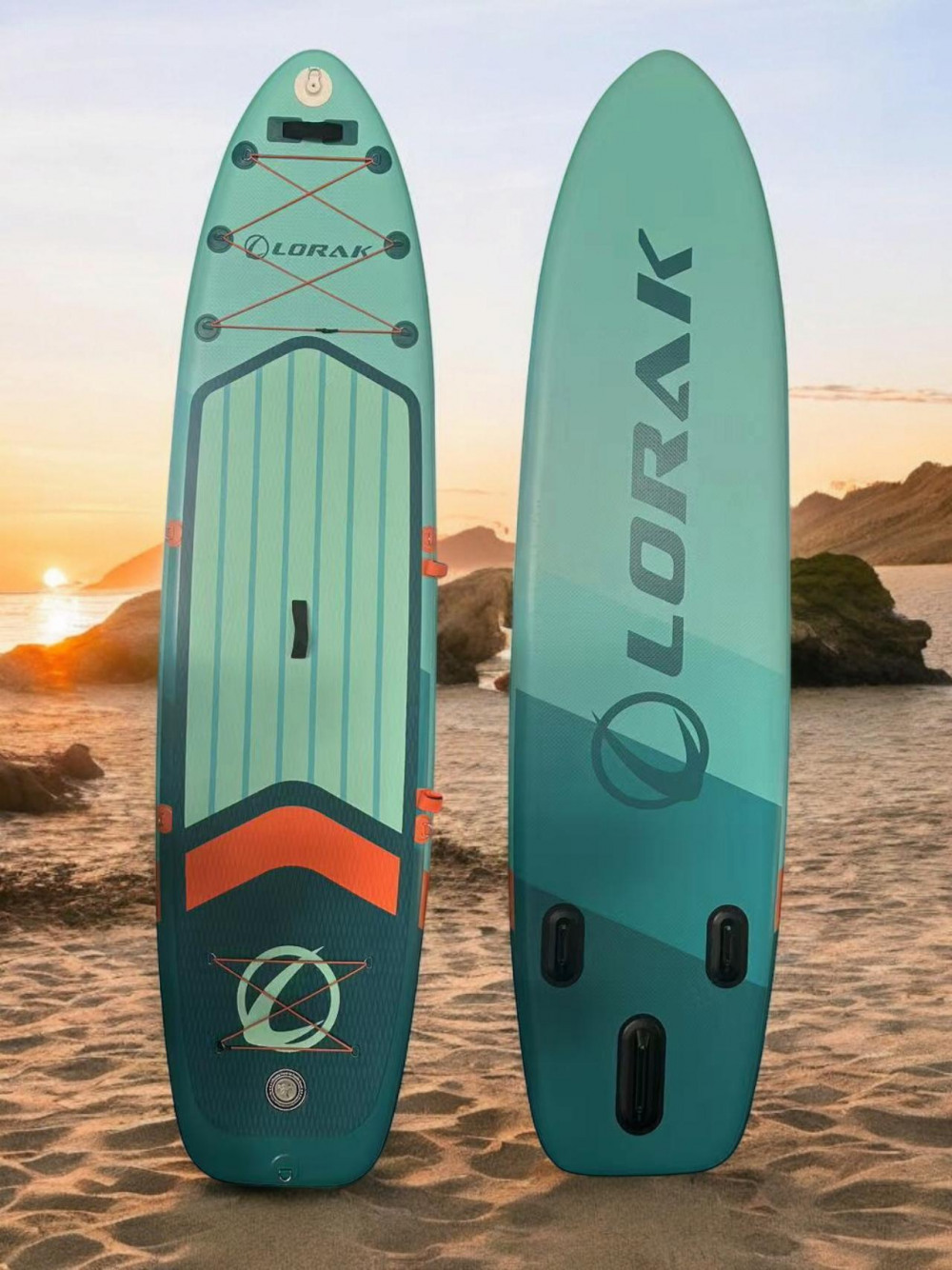 Сапборд Lorak 909 (320*81*15) бирюзово-оранжевый, код 77909