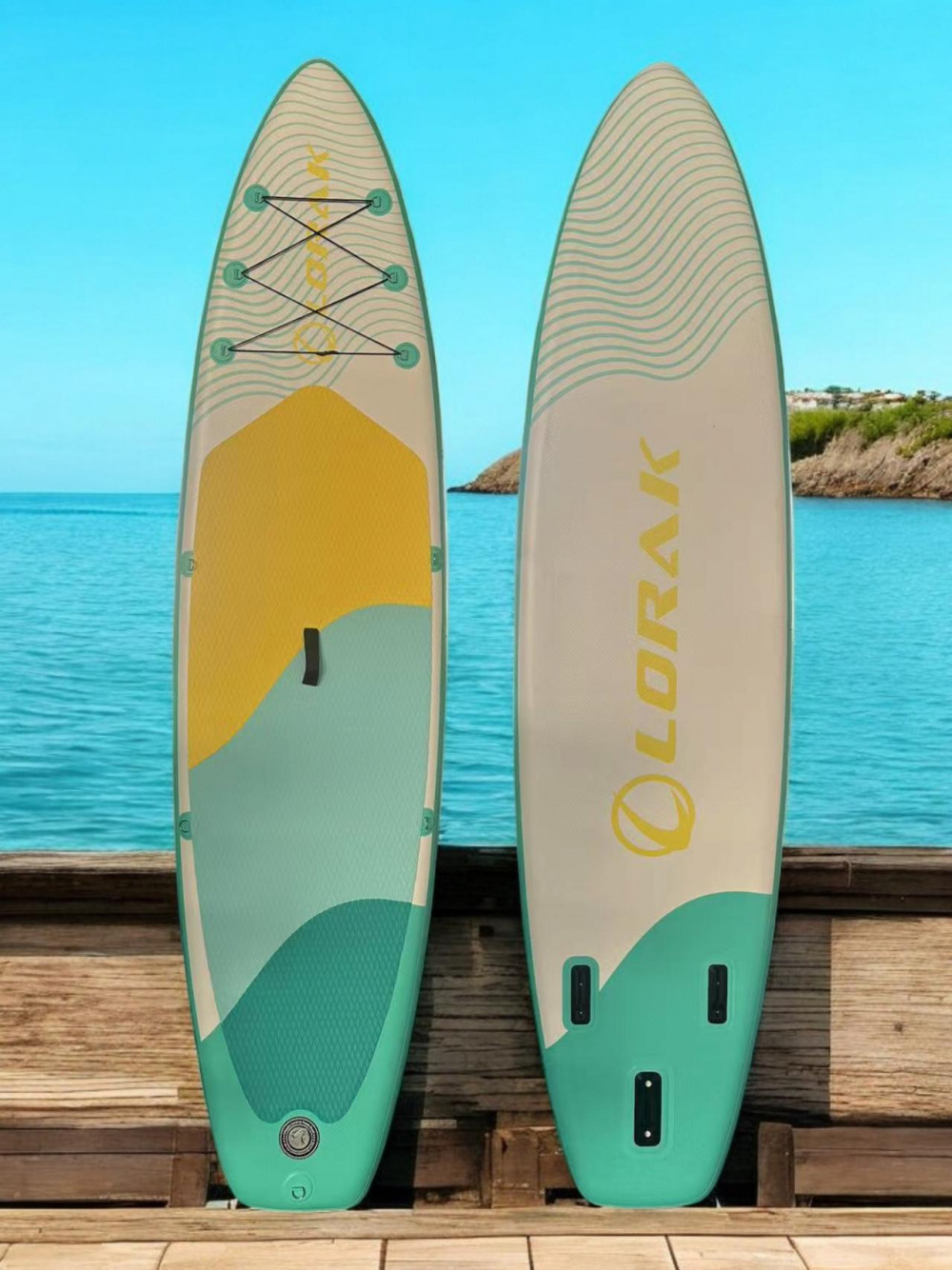 Сапборд Lorak 902 (335*84*15) бело-жёлтый, код 77902